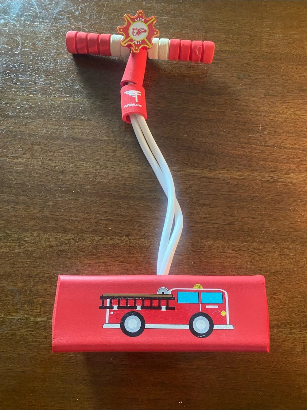 Flybar My First Durable Foam Pogo Jumper - Red Fire Truck Edition Lights Up EUC